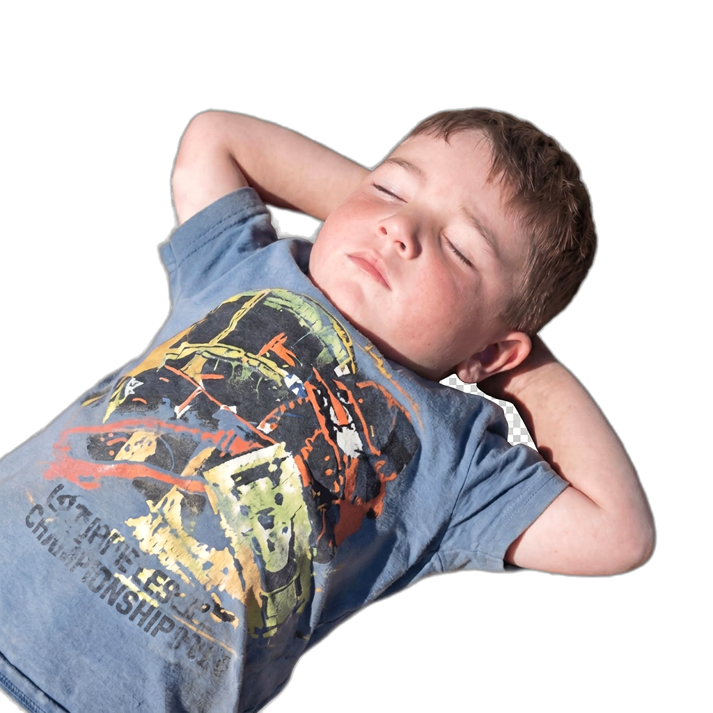 Emir, the Basking Kid, peacefully laying back in the sun